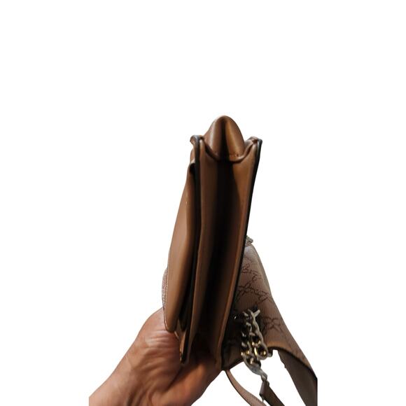 Nine West Taupe Faux Leather Crossbody Purse – Chain Strap, Double Compartment - Picture 4 of 7